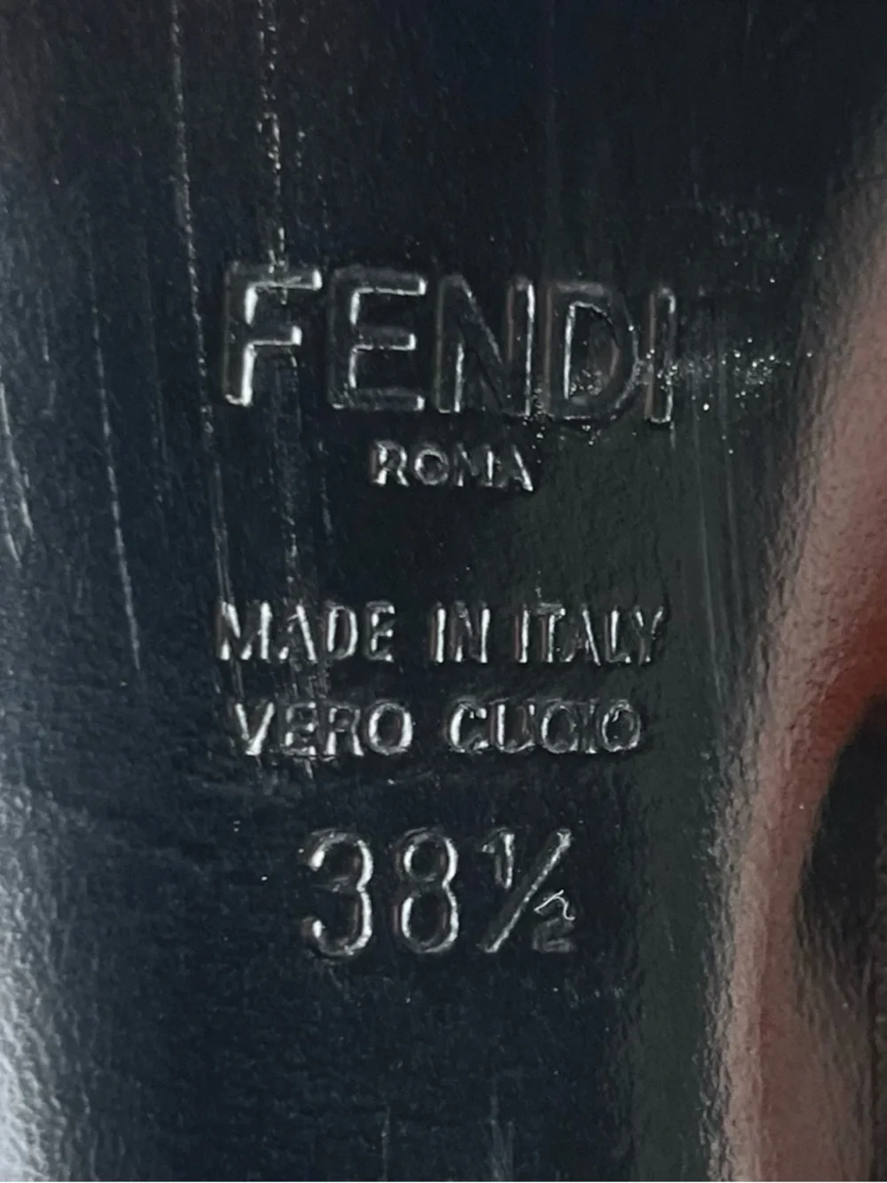 FENDI Fendista Gold FF Logo Black Nappa Leather Platform Pumps